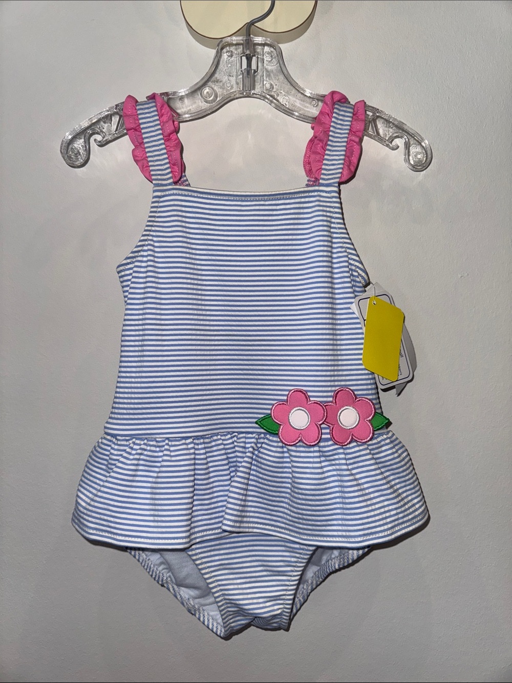 NWT Florence Eiseman Seersucker Swimsuit with Flowers size 4